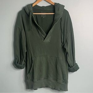 Aerie Green Deep V Hoodie Sweater
